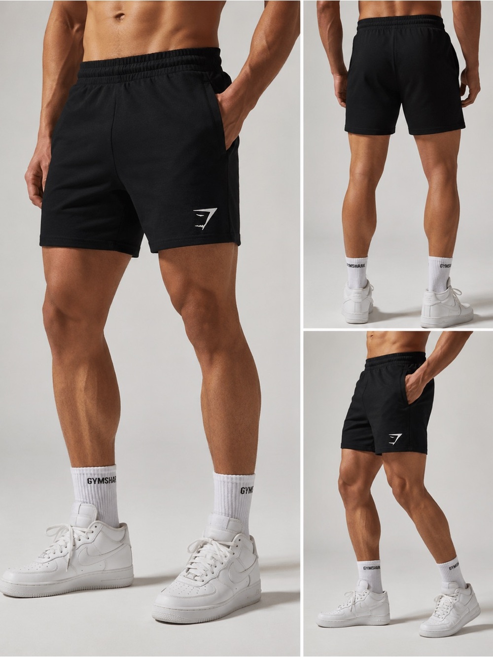 Gymshark Essential Black Sweat Shorts XS Athletic Lounge Pocket Shorts